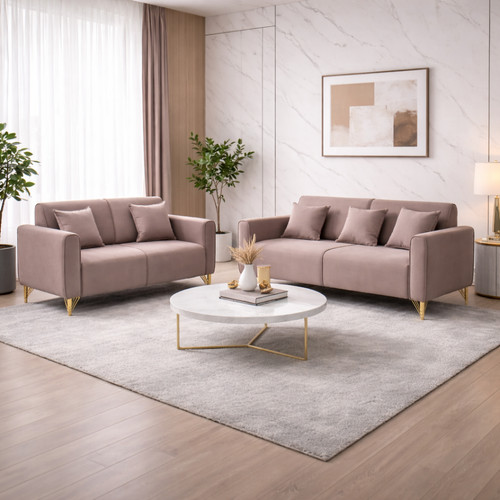 Rivan beige sofa set - rivan, 3+2