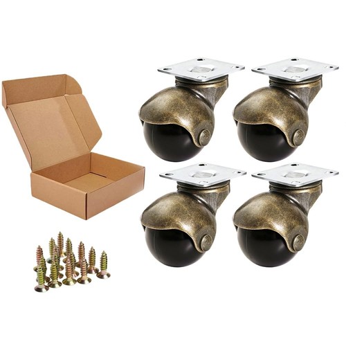 Antique gold casters set 4 - antique,