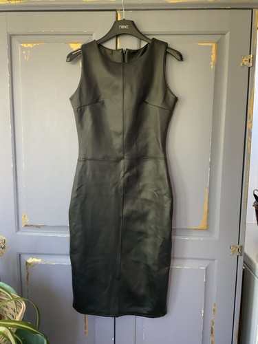 Black faux leather - leather, midi