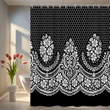 Elegant black floral shower - black,