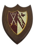 Vintage Berkhamstead College Heraldic Mess Wood/Metal Plaque/Shield