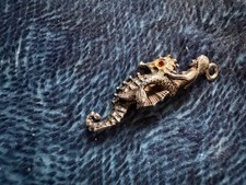 1960s Solid Silver Charm of a Mermaid riding a Seahorse Fantastic detail V. Rare