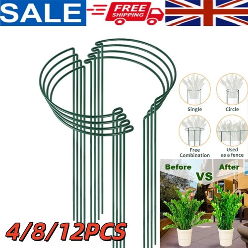 12x round metal plant supports - round,