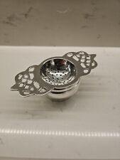 Victorian Style Tea Strainer Silver Plated Double Handle Antique Style Tableware