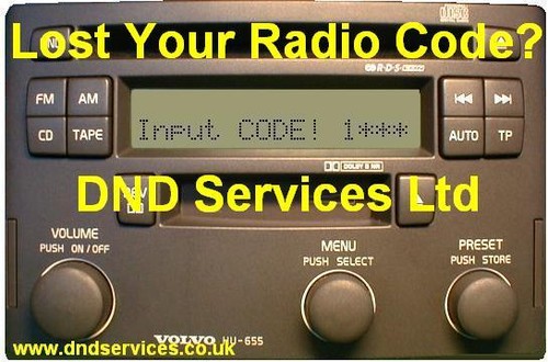 Volvo radio code - code, unlock