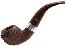 Peterson Irish Harp Sandblast 9mm FILTER Silver Mounted Bent Rhodesian Pipe 999