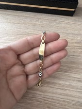 Kids 14K solid gold evil eye