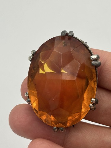 Vintage art deco faceted amber - art,
