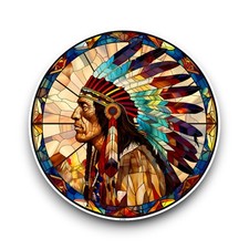LARGE Native American Stained