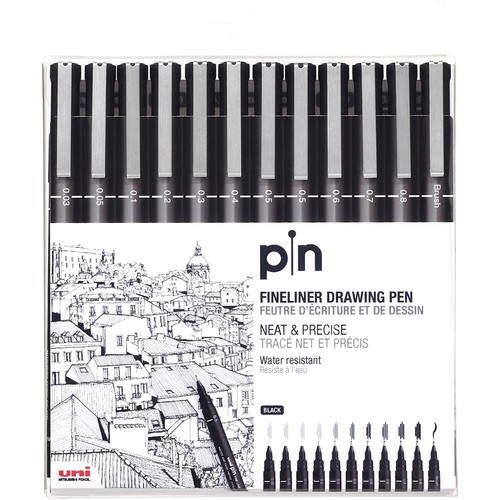 Uni pin fineliner - pin, drawing
