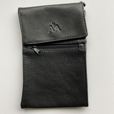 Unisex Mens Ladies Soft Black Leather Coin Pouch Purse Wallet