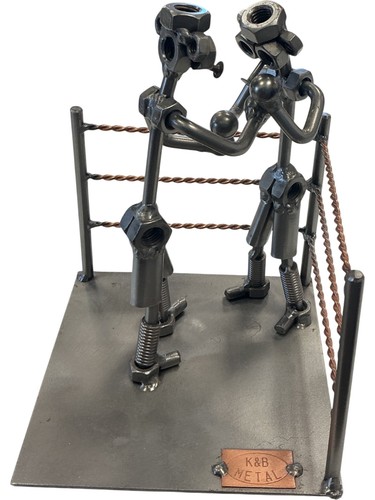 Metal sculpture boxer - metal,