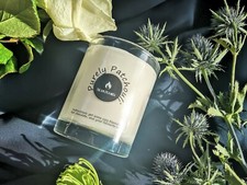 Patchouli and Jasmine Scented Candle, Large Jar, Strong Scent, Soy Wax, Handmade
