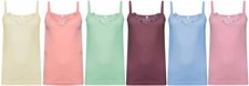 6 Womens Plain Stretch Cotton