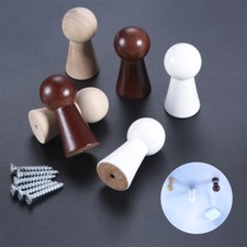 2Pcs Wood Pegs Hook Coat