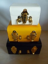 3 Mini Metal Storage Trunks