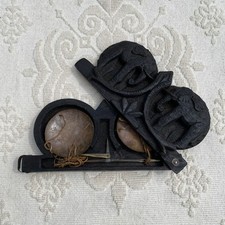 BALANCE SCALE in Carved Wood ELEPHANTS Case - EARLY Opium Scale