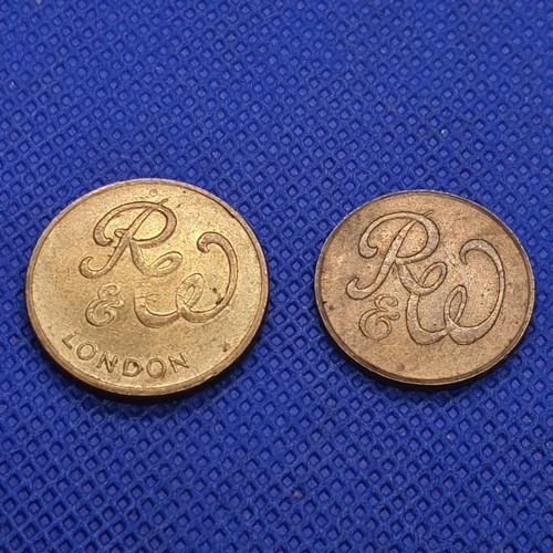 Lot london tokens coin - 2x, r&w