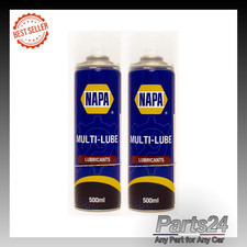 2x NAPA Multi Purpose Lubricant Spray Cleans Protect Rust Penetrating Oil 500ml