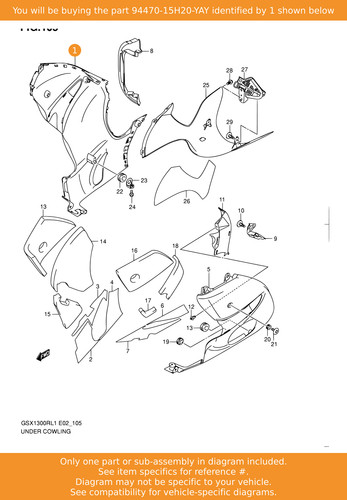Suzuki cowling under - cowling,, rh
