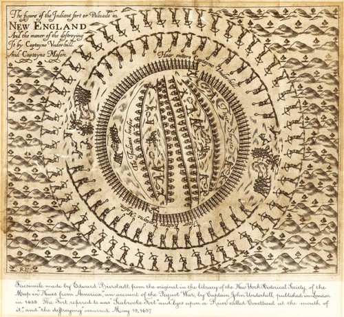 1638 map pequot - 1638, native