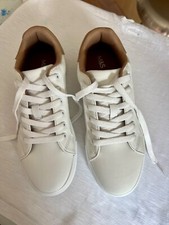 M&S Collection White Lace Up Platform Trainers Size 4 UK