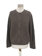 Autograph Women's Cardigan Nutmeg Chunky Ribbed Merino Wool Knit L/Sleeve New F1