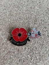 Lest We Forget Badge  and Sunderland Pin Badge, Price includes Delivery in UK