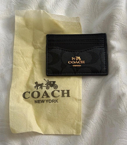 Coach black leather - leather, card