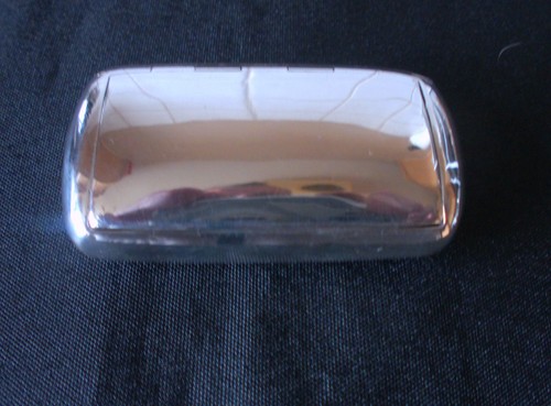 Solid silver heavy snuff - silver, box