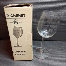 BOXED JP CHENET Bent Neck Engraved Wonky Wine Glass Vintage 