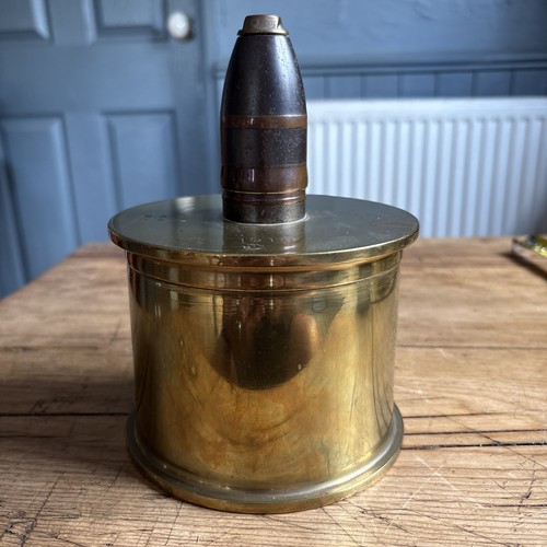Ww1 trench art brass lidded - ww1,
