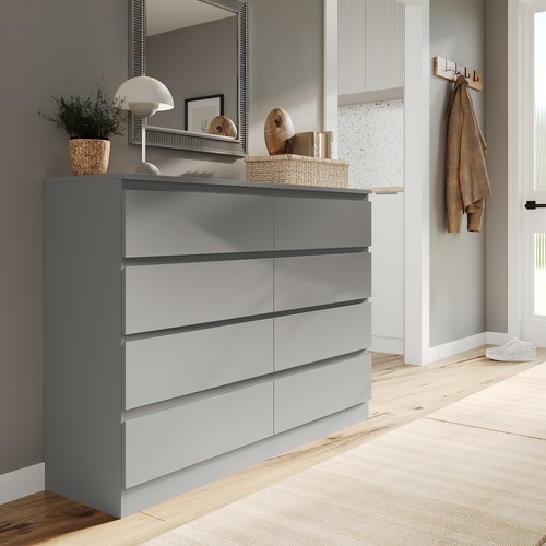 Wide wooden chest drawers - chest, 8