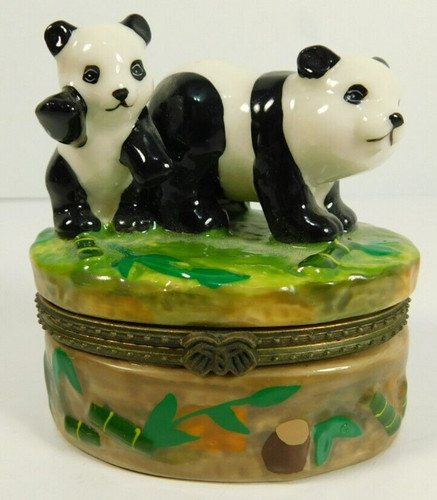 Panda bear ceramic trinket - panda,