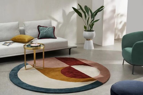 Modern round tufted rug - round, rug,