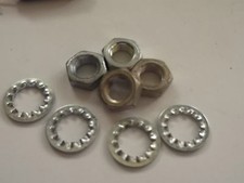 CLASSIC MINI Mk 1/2 NUTS AND LOCK WASHERS FOR THE REAR FLEXIBLE BRAKE HOSES.
