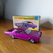 Matchbox Superfast No 22 Pontiac Gp Sports Coupe Dark Purple Boxed Used VNM L?k