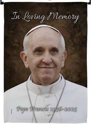 Pope francis garden flag - pope,