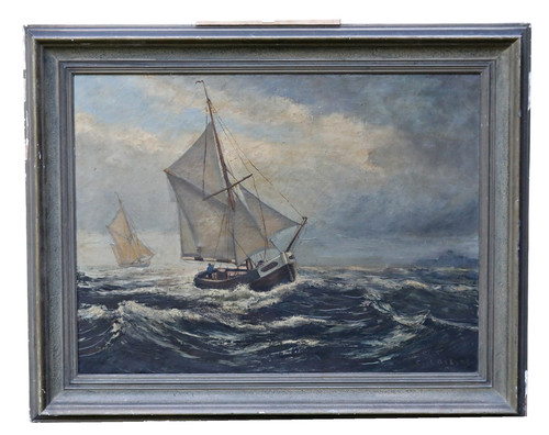 Signed oil painting carl - painting,