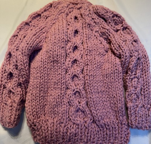 Baby girls hand knitted cable - knitted,