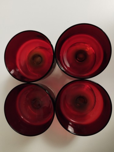 Set retro ruby glass - set, 4,