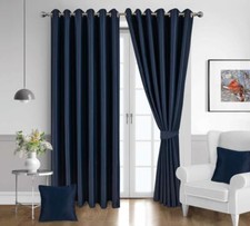 THERMAL BLACKOUT CURTAINS READY MADE EYELET RING TOP+TIE BACKS - CUSHION COVERS