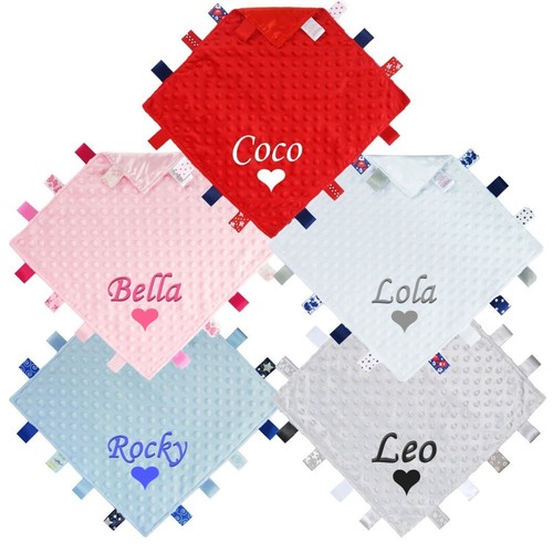 Personalised name baby taggie - name,