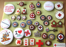 COLLECTION VINTAGE RED CROSS NURSING BLOOD DONOR PIN BADGES some wartime 40+