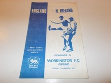 England  v  Northern Ireland  1973 Boys' Club International played at Workington
