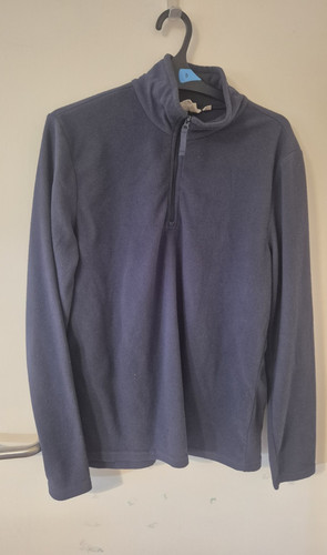 Men blue 4 zip fleece - m&s, 1/4