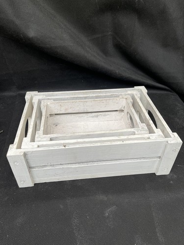 White wooden crates storage - white,