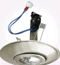 Brushed Chrome Converter Downlight Mains GU10 or 12 Volt Low Voltage MR16 Kit