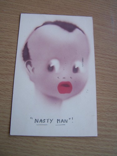 Nasty man vintage postcard - vintage,