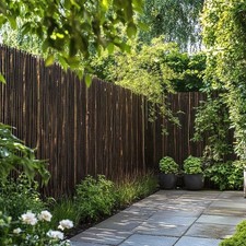 Black Premium Thick Bamboo Cane Fencing Screening Roll Fence 1.9m x 1.5m